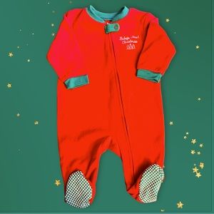 Baby’s First Christmas Footed Gripper Fleece Pajamas (6M)